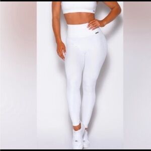 Bombshell Sportswear Python Shine White Leggings